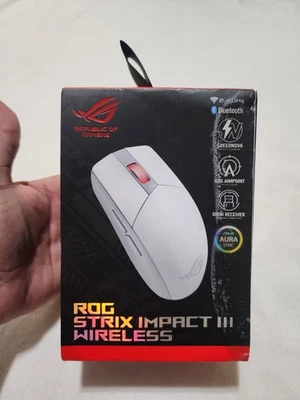 Asus ROG Strix Impact III Wireless Gaming Mouse - Lightweight, 36K DPI, WHITE  - Image 1 of 4