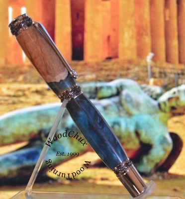 Rollerball o pluma estilográfica hecha a mano exótica de madera de arce y resina ART 1577a Foto 1 de 4