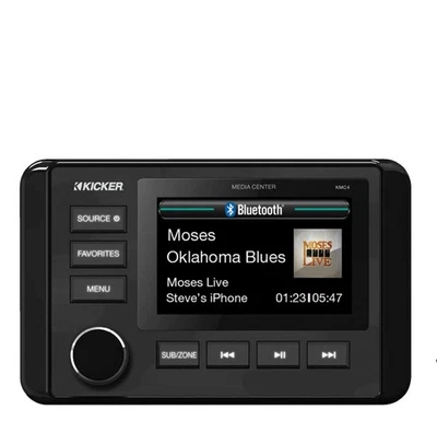 Kicker 51KMC4 Marine Dual-Zone Media Center Receiver w/Bluetooth/AM/FM/WB/USB - Image 1 of 3