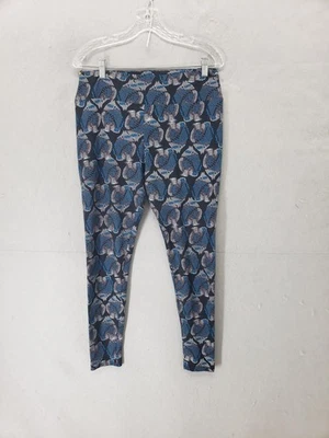 LuLaRoe Leggings Mujer Alto y Curvilíneo Azul Negro Estampado Geométrico Pantalones Elásticos Foto 1 de 4