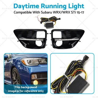 2Pcs LED DRL w/ Turn Function Front LH+RH Suitable For Subaru WRX STi 2015–2017 - image 1 of 4