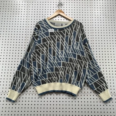 Vintage Hennessy by Van Heusen 3D Knit Sweater Mens Medium Geometric Multicolor - Image 1 of 4