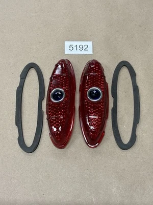 1949 1950 Ford Car Glass Tail Light Lenses with BLUE DOT PAIR With Foam Seal - Image 1 of 4