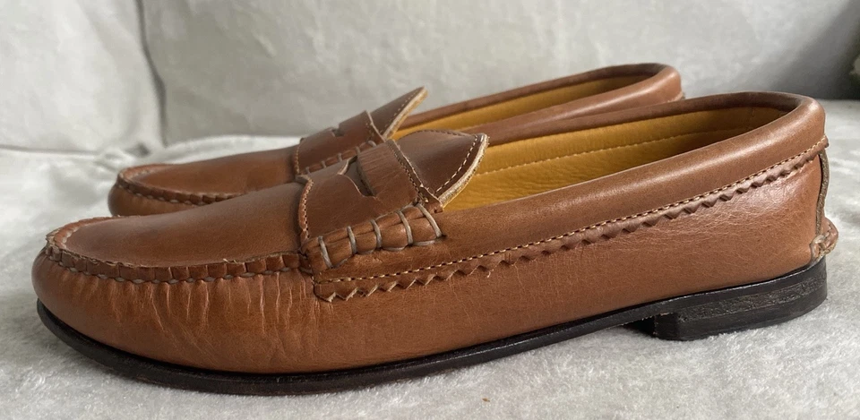 Mocassim Quoddy Feminino Tamanho 9 Couro Marrom Feito nos EUA - Imagem 1 de 4