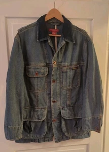 Chaqueta De Colección Años 90 Banana Republic Para Hombres S Azul Denim Pesado 100% Algodón Tareas Chaqueta - Imagen 1 de 20