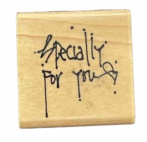 Sello de goma de madera con etiqueta de regalo frase de palabra especialmente para ti - Imagen 1 de 3