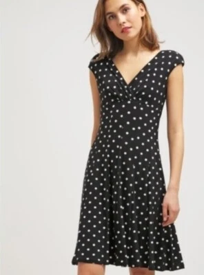 Vestido Lauren Ralph Lauren Mujer Talla 14 Lunares Línea A Sobre la Rodilla Almohadilla para el Hombro Foto 1 de 4