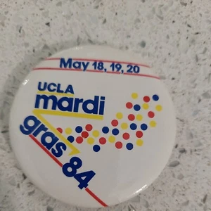 Vintage UCLA Bruins 1984 Mardi Gras Bowl Button May - Picture 1 of 2
