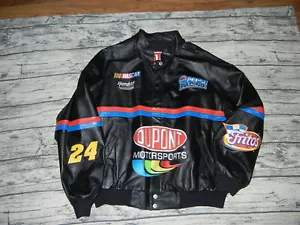 Nascar Jeff Gordon 24 DuPont Reversible Leather Jacket CHASE AUTHENTICS XL - Picture 1 of 9