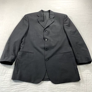 Hugo Boss Blazer Mens 46 L Black Wool 4-Button Front Sport Coat Jacket - Picture 1 of 12