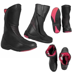 Damen Verstaerkte Motorrad stiefel Motorrad Touring Wasserdicht CE Schwarz - Zdjęcie 1 z 12