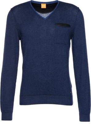 New Hugo Boss mens blue thin knited knit fitted jumper pullover top £109 - Image 1 of 4