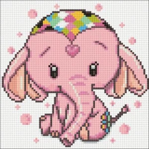 Kit de pintura de diamantes chispa artesanal Pink Elephant CS2480 7,9 x 7,9 pulgadas - Imagen 1 de 3