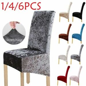 Crushed Velvet Dining Chair Covers Stretchable Protective Slipcover Home Decor