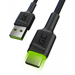 USB > USB-C (ST-ST) 1,2m GreenCell Backlight Green LED Black - Bild 1 von 4