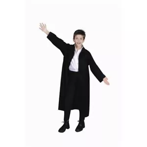 Black Overcoat Kids Judge Magician Halloween Costume - 4-6 Small #3266 - Picture 1 of 8
