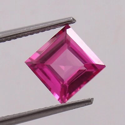 Zafiro rosa Ceilán natural impecable grado AAA de 7x7 mm corte de piedras preciosas cuadradas sueltas Foto 1 de 4