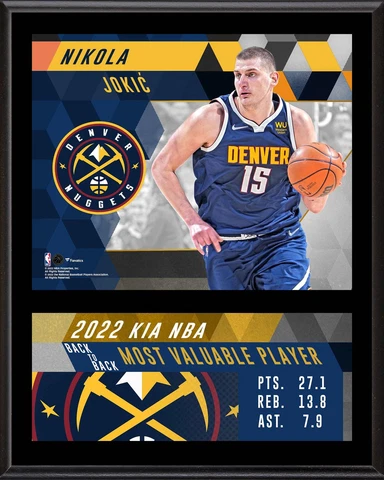 Nikola Jokic Denver Nuggets 12" x 15" 2022 Most Valuable Player Cover