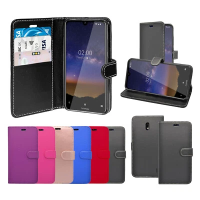 For Nokia 2.2 Phone Case Wallet Flip PU Leather Stand Card Slot Pouch Cover - Image 1 of 4
