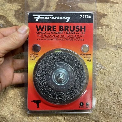 Forney 72736 6000 rpm Stem Mounted 1/4 in. Shank Wire Wheel Brush 3 Dia. in. - Image 1 of 3