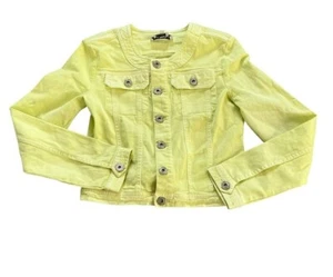 Girl's TWINSET Simona Barbieri Yellow Denim Jacket SZ 12 - Picture 1 of 10