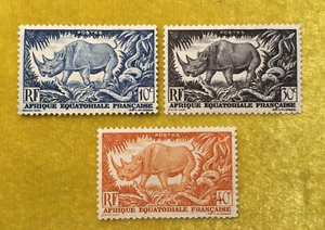 BRIEFMARKEN, FRANZÖSISCH ÄQUATORIALAFRIKA, #166 10C, 167-30C, #168-40C, UNVERPOSTET, T54 - Bild 1 von 5