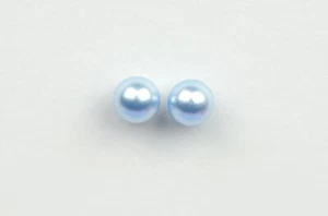 Made with Swarovski blue Pearl Stud Earrings Crystal 925 Sterling Silver - Picture 1 of 16
