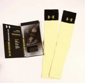 Under Armour Cut Resistant Compression Hockey Sleeve Gold Black 1 Pair (Size XL) - Picture 1 of 6