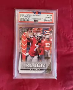 2022 C.J. Stroud Texans Ohio State Leaf PSA Gem MT 10 Special Release RC Flag - Picture 1 of 6