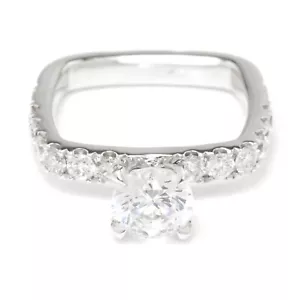 Supreme Quadratischer runder Diamant Verlobungsring halbmontiert 18K passt 1CT - Bild 1 von 8