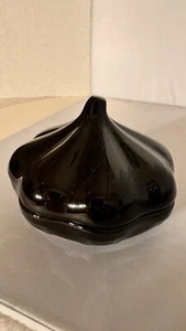Longaberger Woven Traditions Vitrified Pottery Black Ebony Knoblauchbräter - Bild 1 von 6