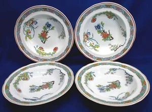 4 COPELAND STAFFORDSHIRE 10.25"DIA SOUP SALAD PASTA BOWLS FLORAL PATTERN - Picture 1 of 7