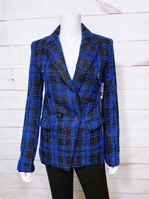 SO Womens Double Breasted Blazer Size XS Blue & Black Buttons Pockets Lined - Image 1 of 4