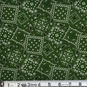 Tela de coser artesanal de algodón verde Blazin Bandana Hunter por yarda NUEVO - Imagen 1 de 1