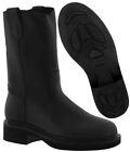 Mens Work Boots Genuine Leather Black Slip Resistant Pull On Soft Toe Bota