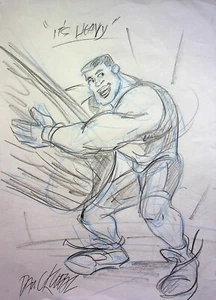 ProStars 1991 FIRMADO DAN KUBAT personaje dibujado a mano arte DIC NBA NFL NHL - Imagen 1 de 2