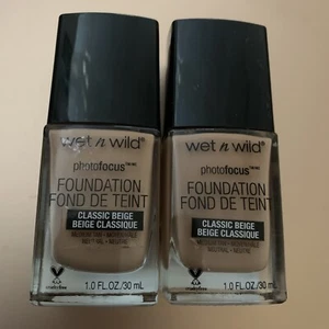 WET N WILD Photo Focus Foundation - #371C Classic Beige Lot Of 2 - Picture 1 of 2