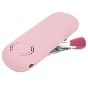 Pink Makeup Brush Holder Bag, Silicone Travel Makeup Bag, Blender Case Organizer - Picture 1 of 5