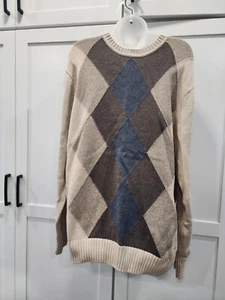 Dockers Pullover Herren Gr. XL blau grau mit Rautenmuster klassisch - Bild 1 von 6