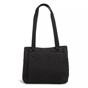 Vera Bradley Women's Cotton Multi-Compartment Shoulder Satchel Purse Black - ... - Picture 1 of 8