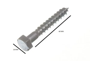 Hex Head Coach Carriage Screws Bzp M6 6mm By 40mm Pack Of 25 - Picture 1 of 1