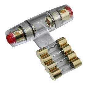 60A AGU Fuse Holder For Car Audio Radio Parts Gold Plated 4Ga 8Ga SKFH105 - Picture 1 of 2