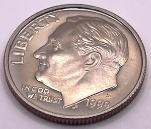 1999 S Roosevelt Dime 10C - Mint State - BU (SKU 176) - Picture 1 of 2