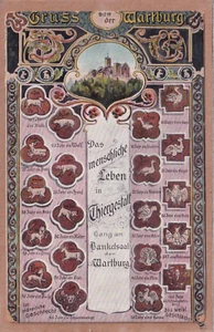 Ansichtskarte Wartburg - Das menschliche Leben in Tiergestalt - Bankettsaal 1914 - Bild 1 von 2
