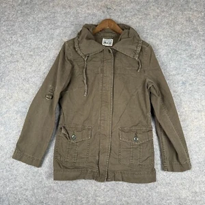 Converse Military Jacket Womens Medium Olive Canvas Full Zip One Star - Picture 1 of 11