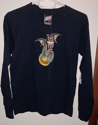 Year Of The Dragon Youth M Long sleeve Crazy Dragon Duel T-shirt NWT Vintage - Image 1 of 4