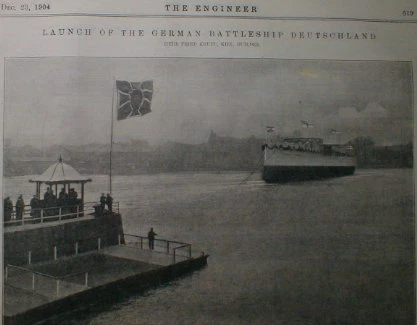 German Battleship SMS Deutschland Launch 1904 Kriegsmarine Navy Germany - Image 1 of 1