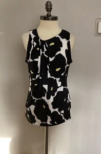 Worthington Bluse Top Schwarz Blumenmuster Medium Neu mit Etikett - Bild 1 von 3