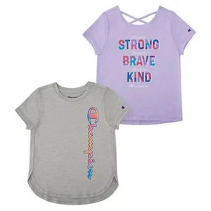 Champion Girls 2-Pack Active Wear UPF 30 Moisture Wicking T-shirts - Picture 1 of 23