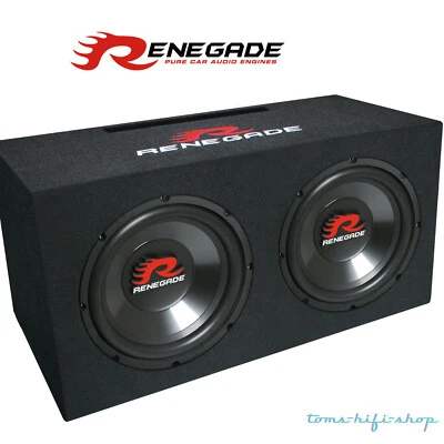 Renegade RXV-1002 2x25cm Dual-Subwoofer 1000 Watt Auto Sub Bassbox Doppel-Bass - Bild 1 von 2